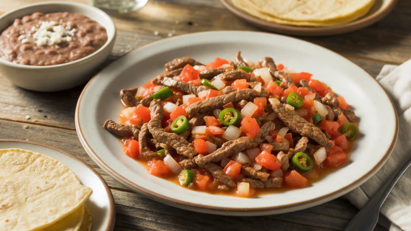 Bistec a la mexicana jugoso, sin carne dura y en 30 minutos
