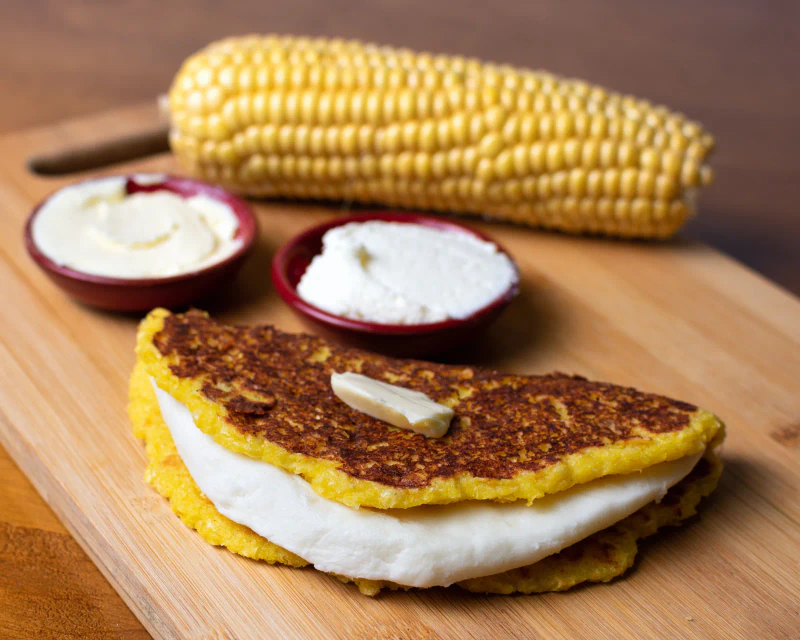 Cachapas venezolanas con queso de mano, receta en budare