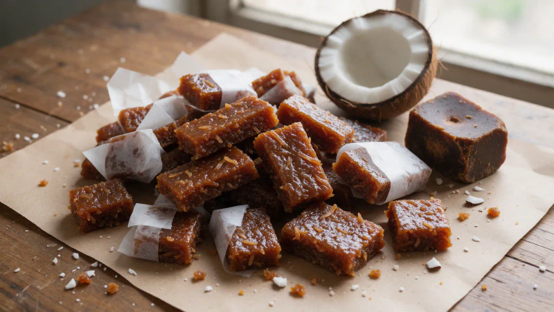 Conservas de coco venezolanas con papelón, receta y punto
