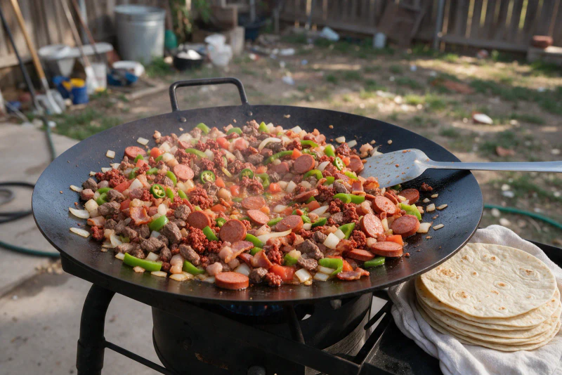 Discada norteña, receta paso a paso y orden de las carnes
