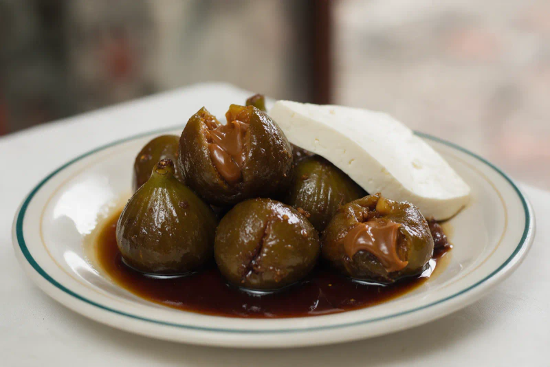 Dulce de brevas con arequipe, receta colombiana con panela