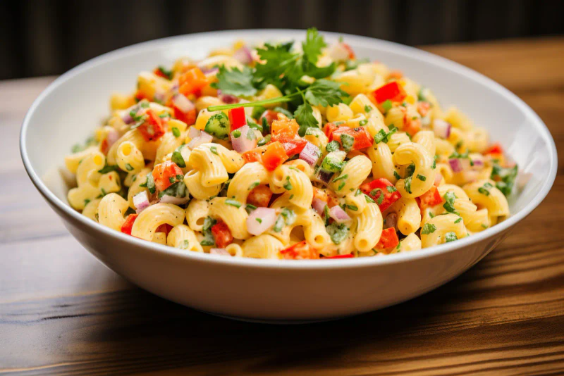 Ensalada de coditos con crema y jamón, receta que no se seca