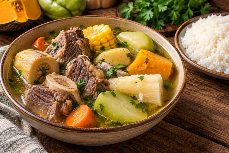 Olla de carne costarricense, receta tica con 9 verduras