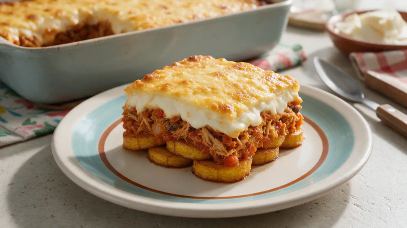 Pastel de chucho margariteño, receta con plátano y queso