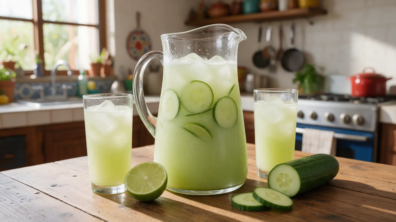 Agua de pepino con limón, receta por litro y sin amargor