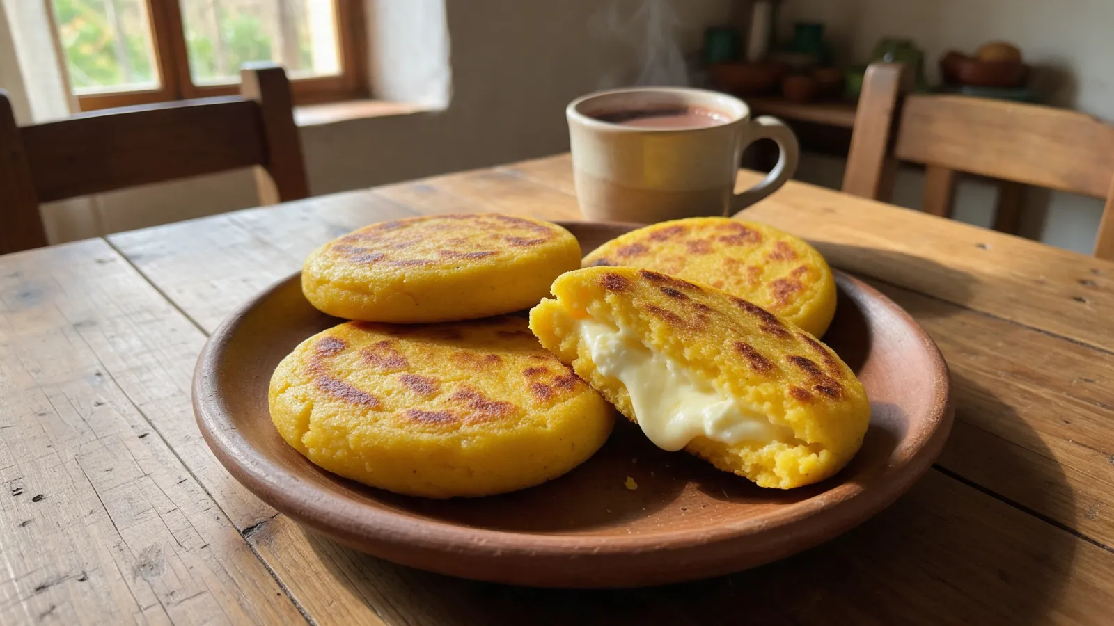 Arepas boyacenses rellenas de cuajada, receta paso a paso