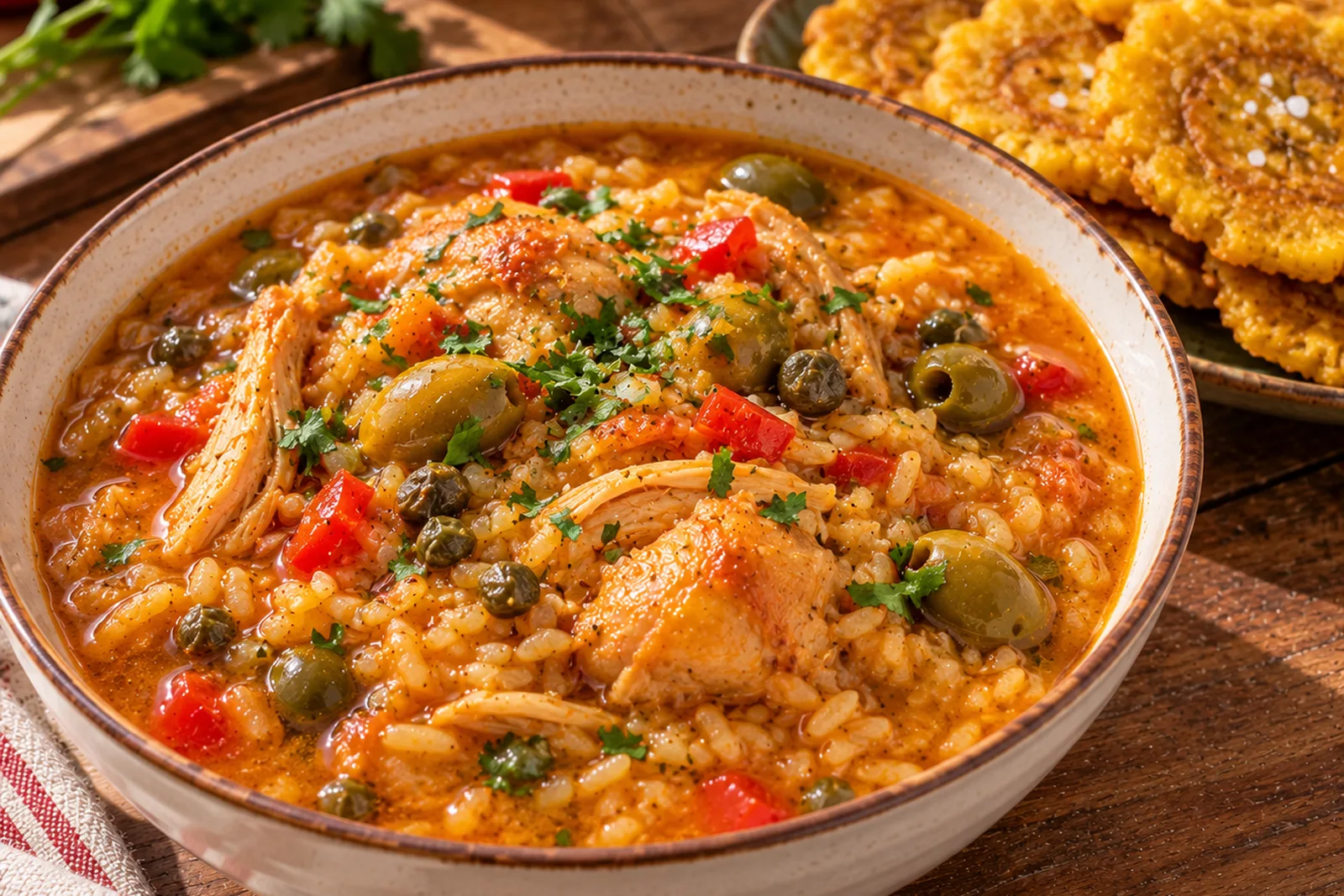 Asopao de pollo puertorriqueño, caldoso y sin que se pase