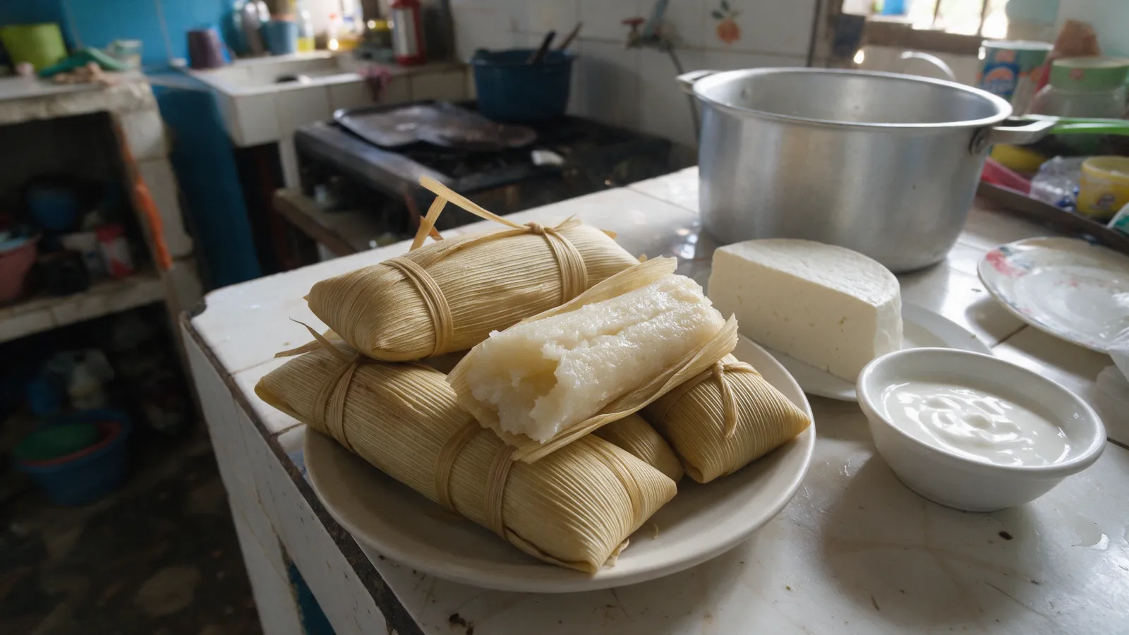 Bollo de yuca costeño, receta en hoja de maíz paso a paso