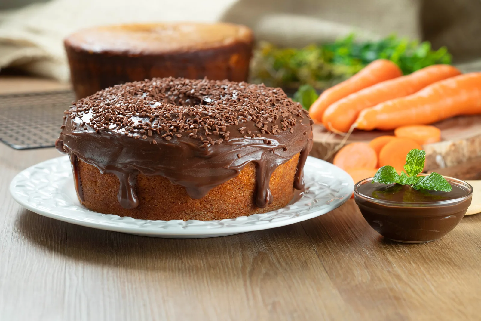 Bolo de cenoura, bizcocho de zanahoria con chocolate