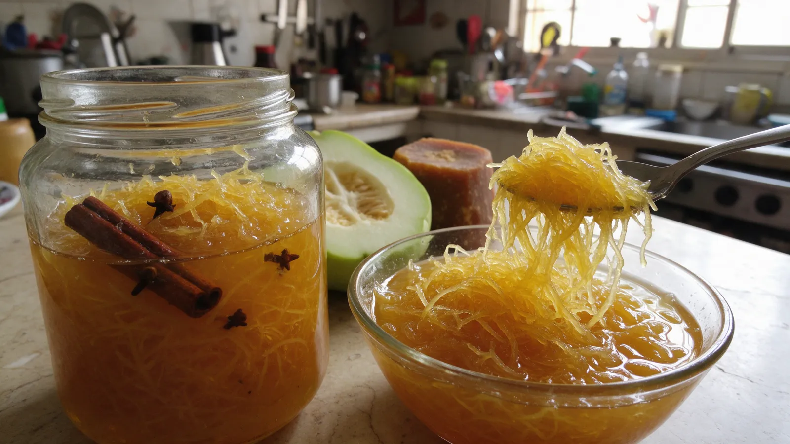 Dulce de cabello de ángel venezolano, receta con cidra