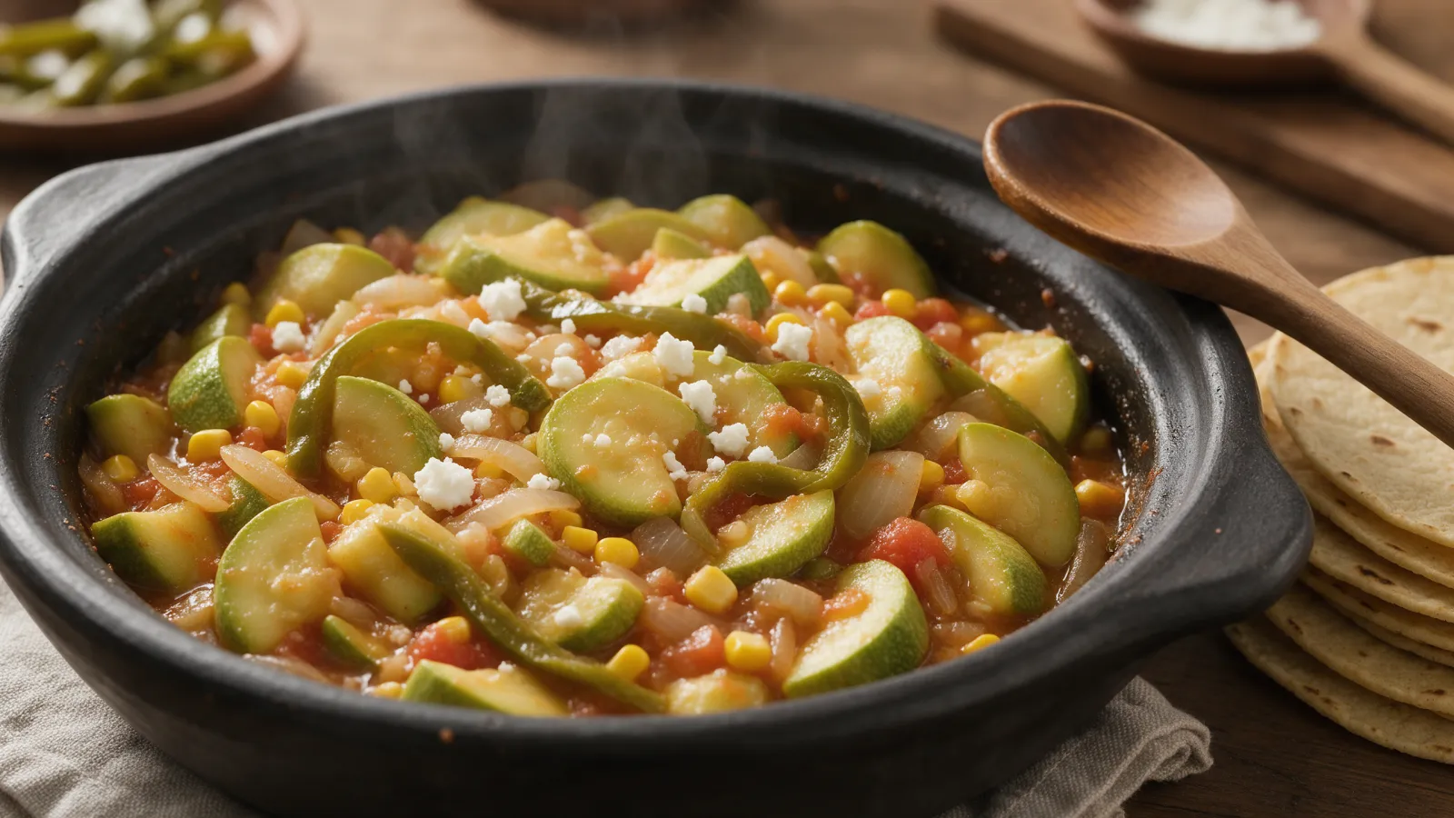 Calabacitas a la mexicana con elote