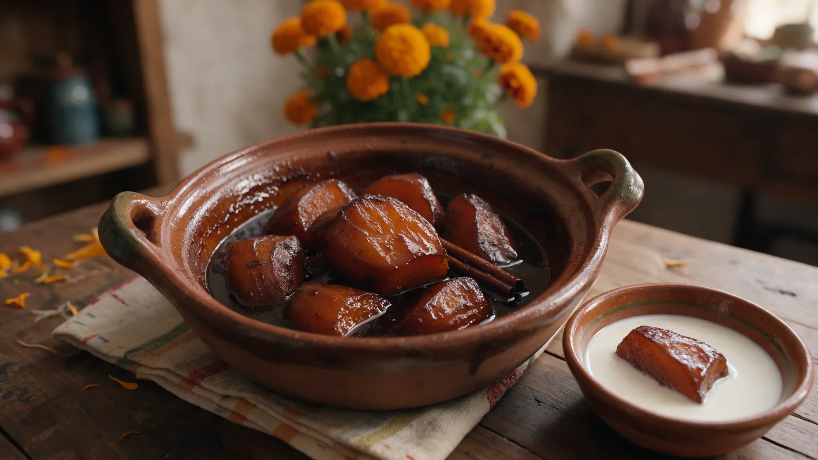 Camote enmielado, receta de camote en dulce con piloncillo