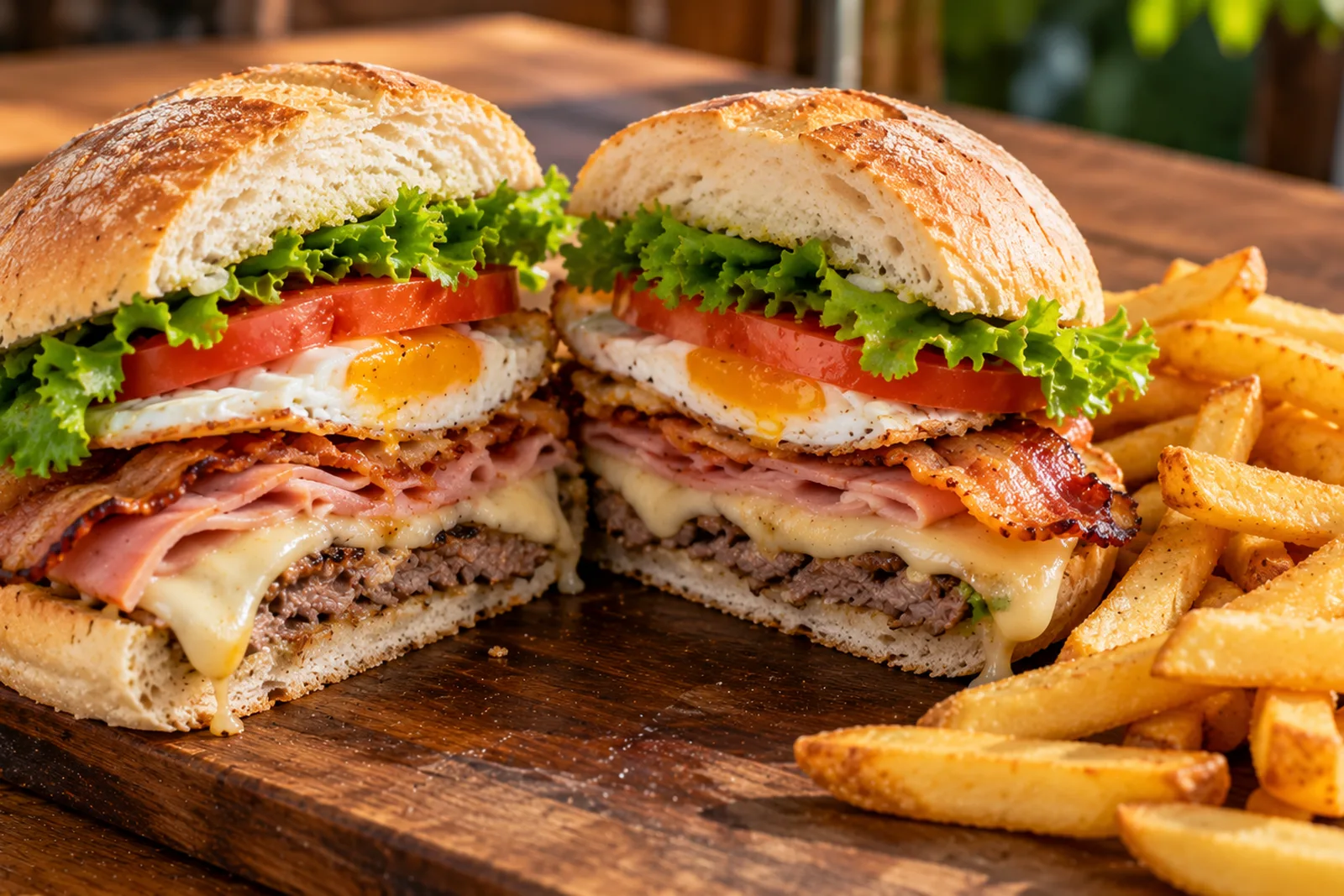 Uruguayan Chivito Sandwich Recipe, Steak, Ham and Egg