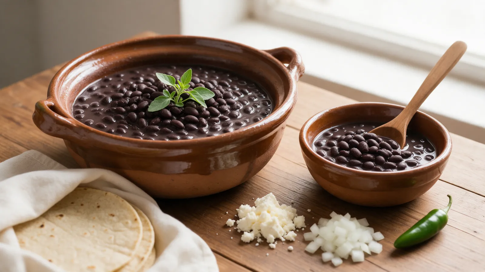 Frijoles de la olla, receta base con remojo, sal y epazote