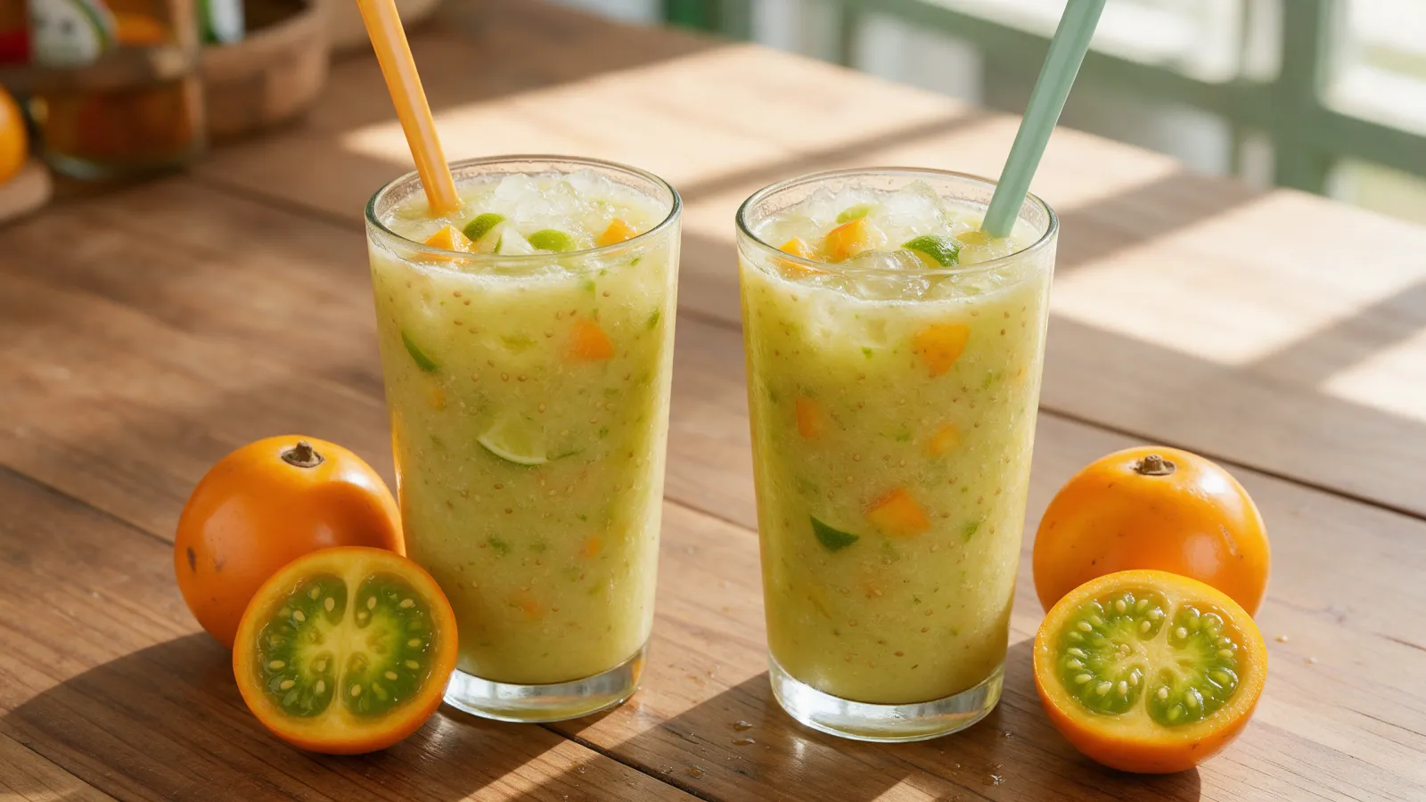 Lulada caleña, receta con lulo machacado, limón y hielo
