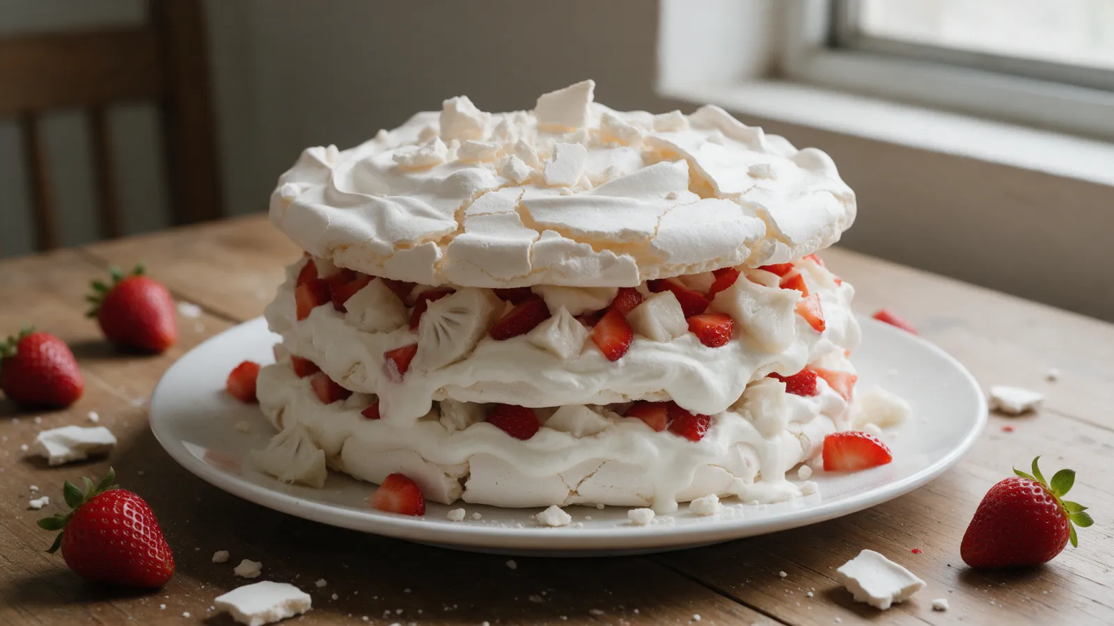 Merengón colombiano, receta con merengue seco y frutas