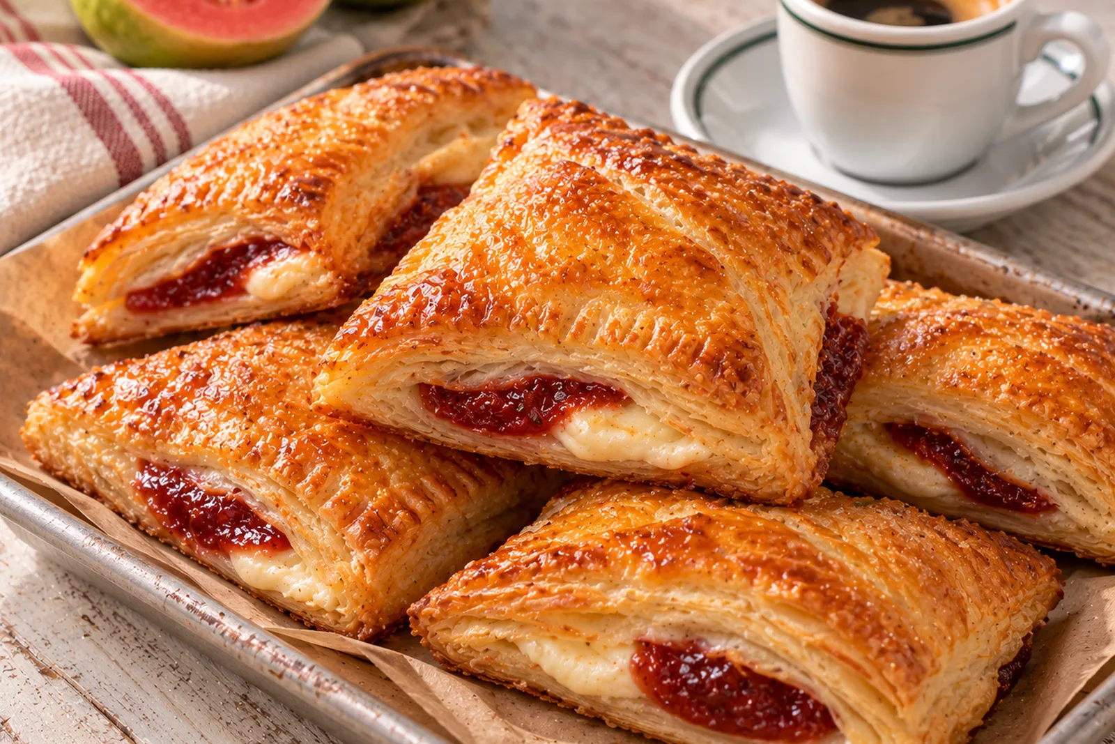 Pastelitos de guayaba cubanos, con queso crema y hojaldre