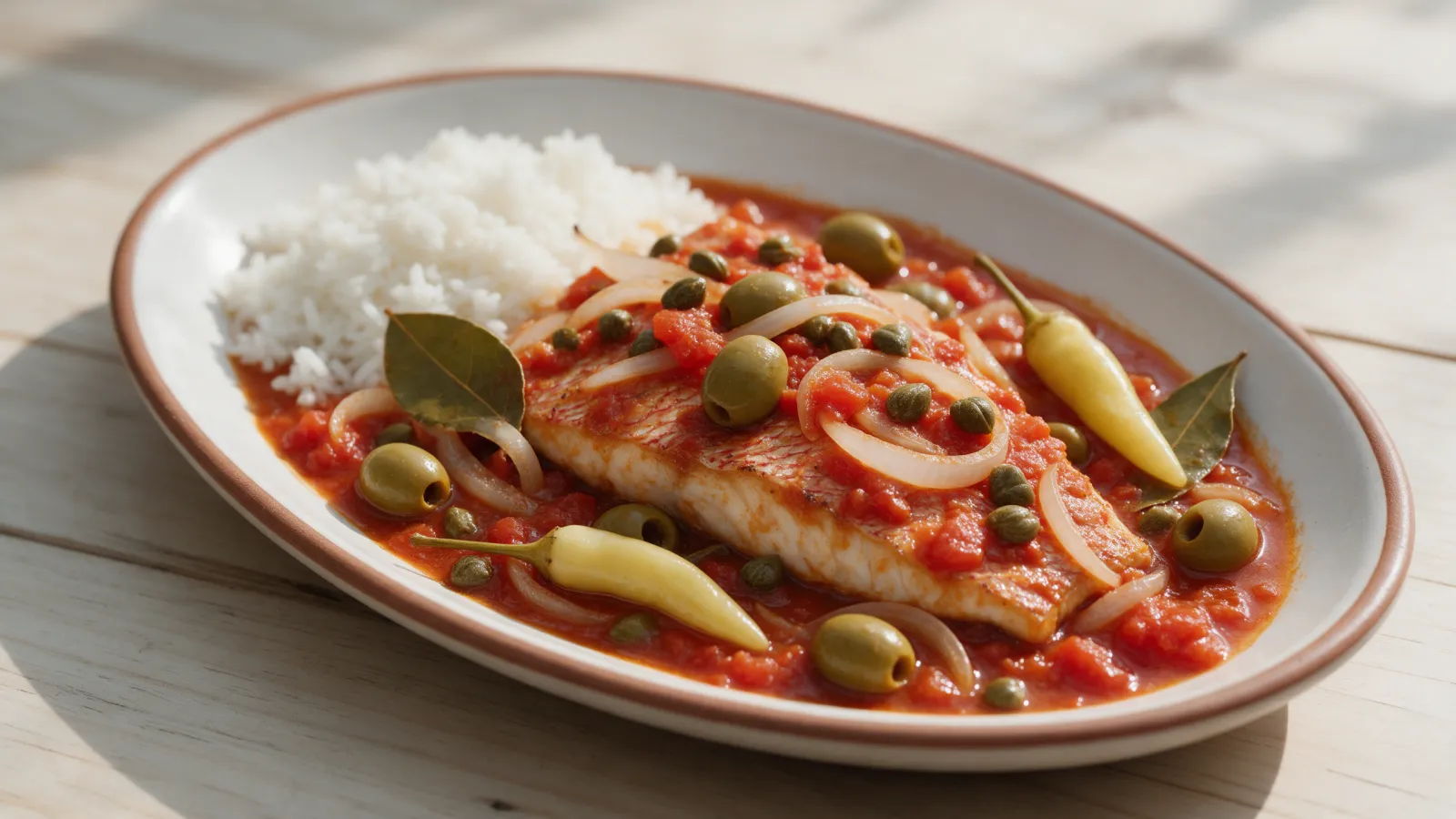 Pescado a la veracruzana, filete o huachinango entero