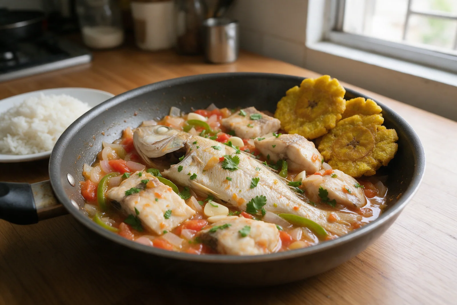 Colombian Pescado Sudado, Fish Braised in Tomato Hogao