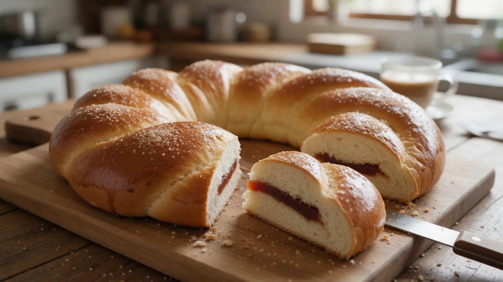 Colombian Guava Roscón, Sweet Bread Ring for 12