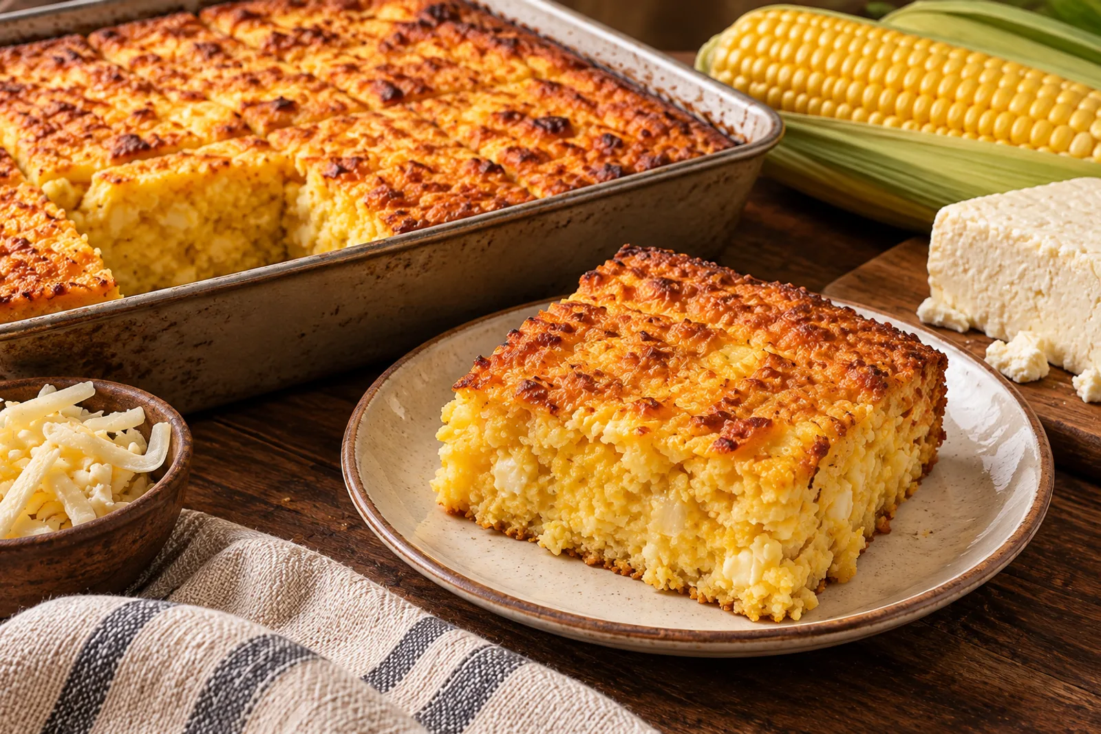 Sopa paraguaya, receta del pan de maíz con queso y cebolla