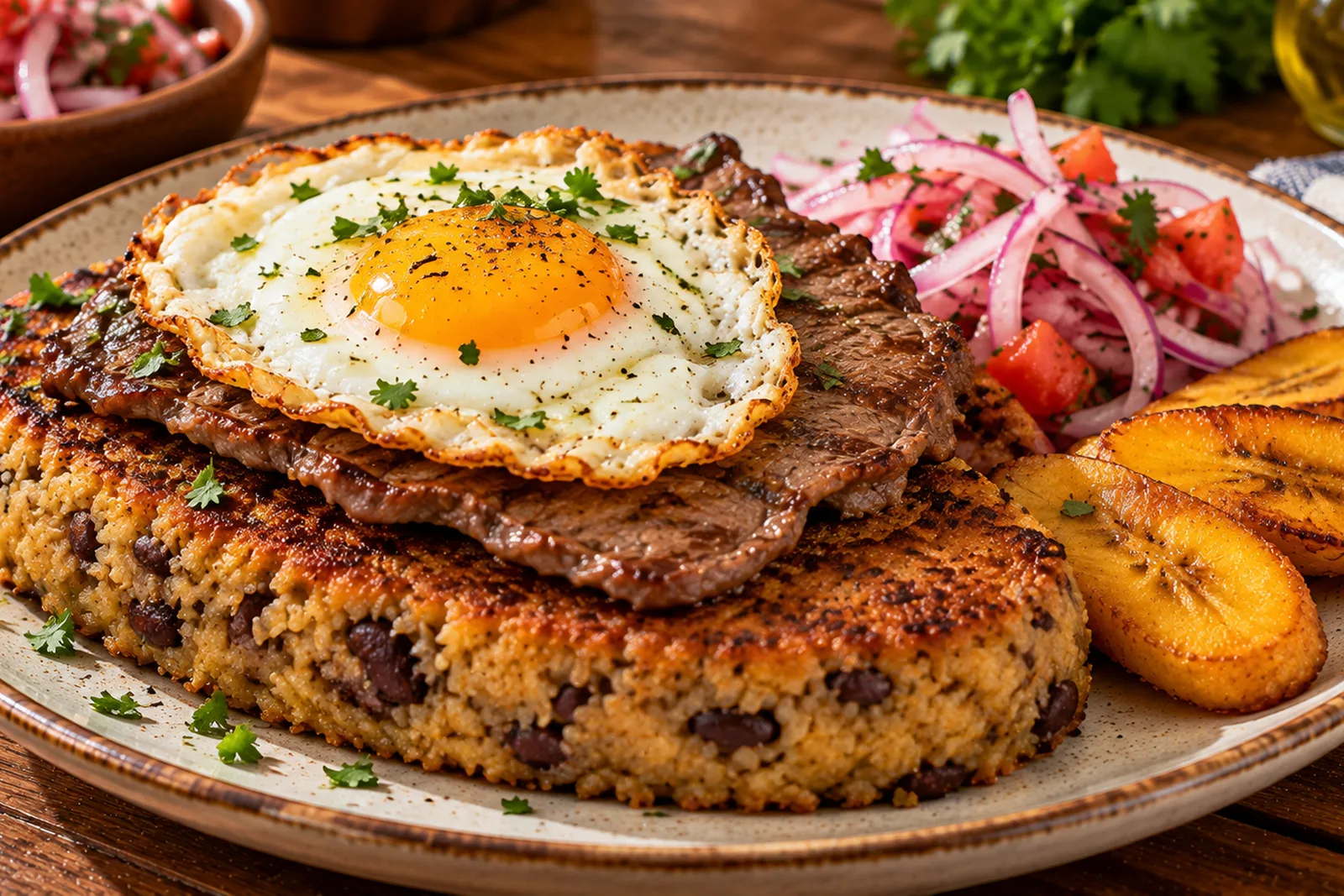 Tacu tacu peruano, receta con arroz y frijoles