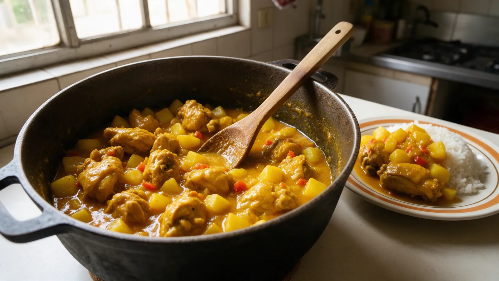 Talkarí de pollo venezolano, receta con curry paso a paso