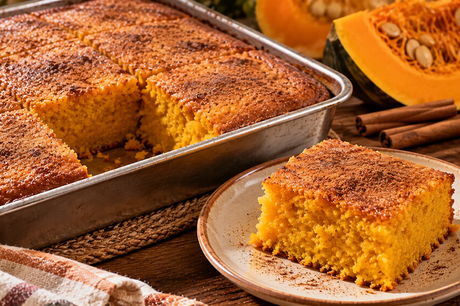 Torta de auyama venezolana, receta húmeda con papelón